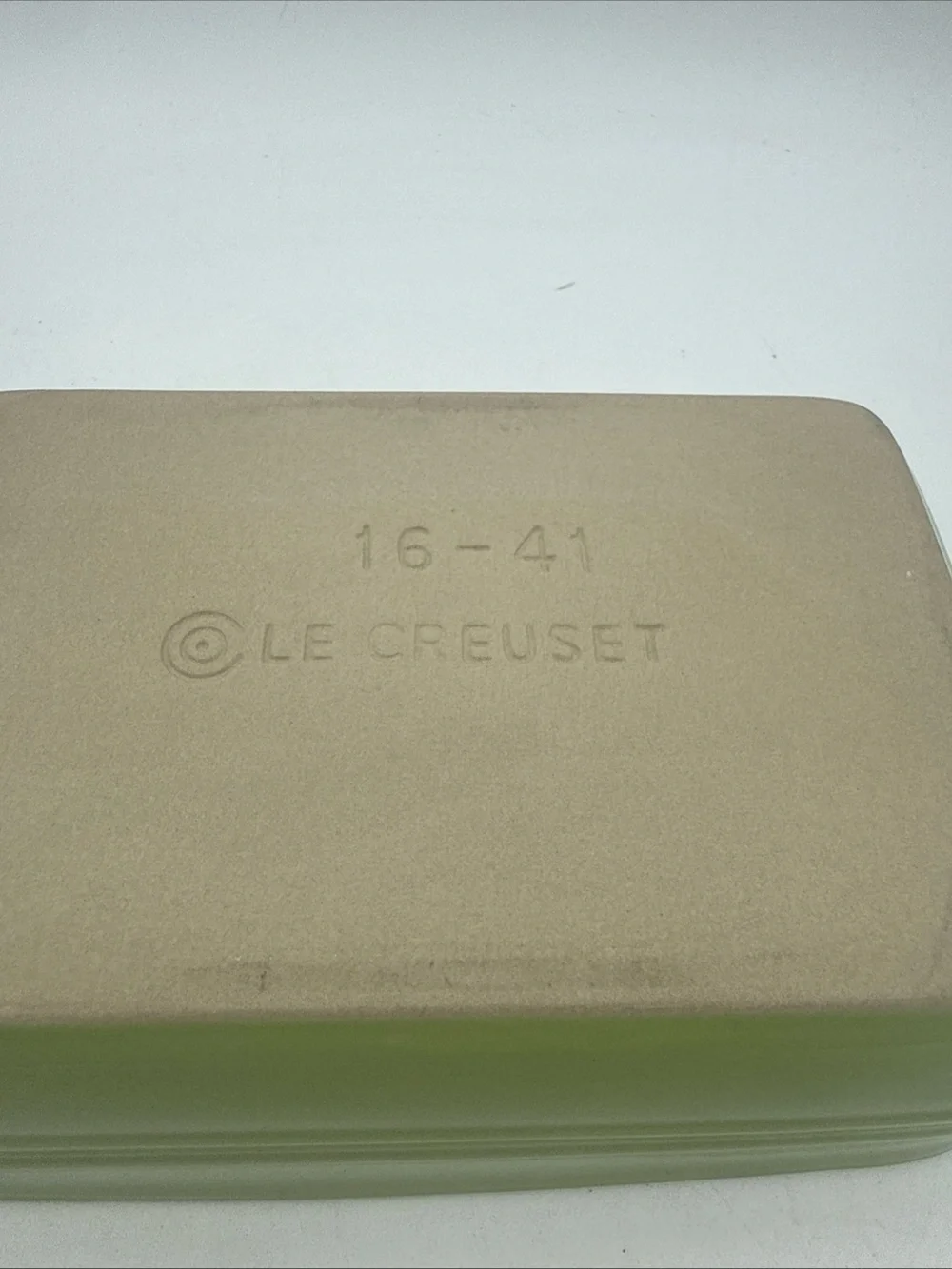 Le Creuset Kiwi Green Rectangle Small Baking Dish 16-41 Baker Stoneware 7 x 5”